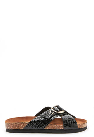 Maxi PU Croc Crossover Sandal