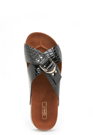 Maxi PU Croc Crossover Sandal