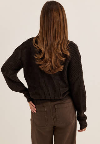 Vmlea LS V-Neck Cuff Cardigan Brown
