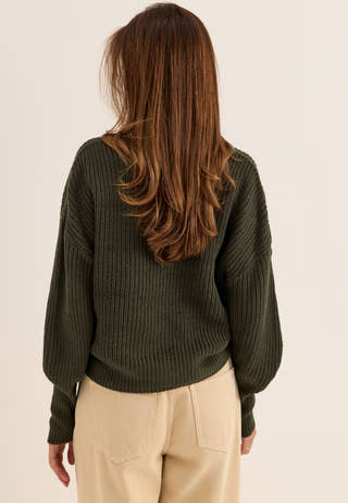Vmlea LS V-Neck Cuff Cardigan Green
