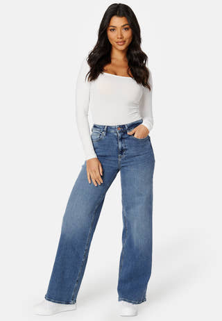 Onlmadison Blush HW Wide Denim Blue
