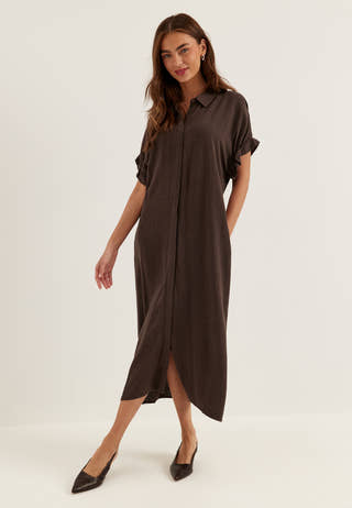 Objectcollectorsitem Objsanne Tiana S/S Dress Dresses Brown Objectcollectorsitem Objsanne Tiana S/S Dress Dresses Brown