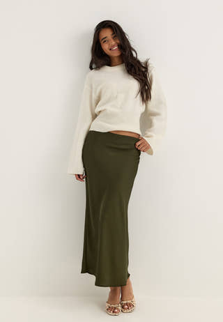 Viellette Hw Midi Skirt Green