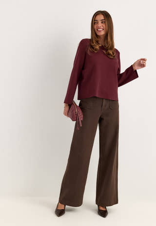 OBJREYNARD O-NECK PULLOVER Red