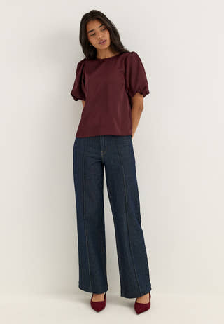 Viellette 2/4 SATIN PUFF TOP Red