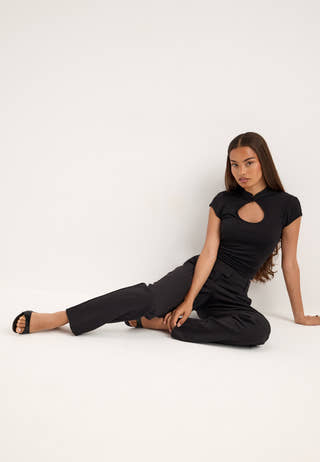 High Waist Slackers Black