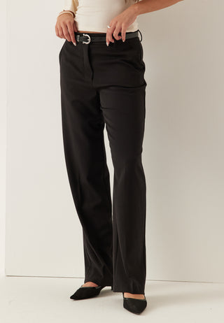 Straight High Waist Suit Trousers