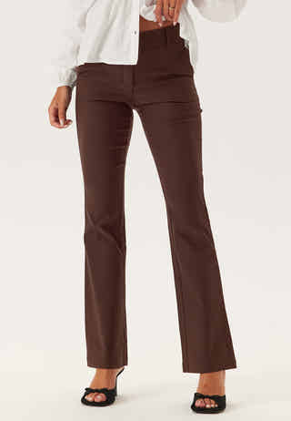 Mid Waist Stretchy Flared Trousers