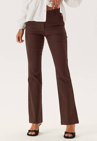 Mid Waist Stretchy Flared Trousers