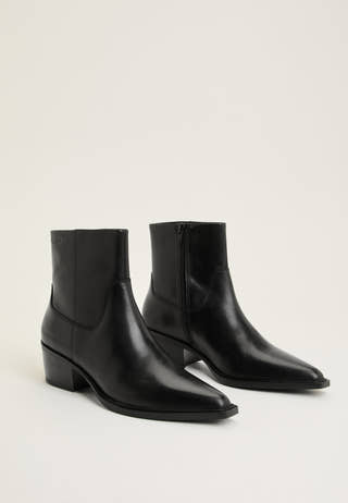Kelsey Heel Classic Leather Boots Black
