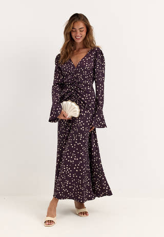 Ruched Front Midi Dress