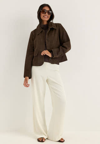 Slfkaya Suede Jacket Brown