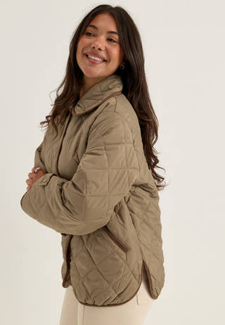 Pcemily Short Quilted Jacket Grey