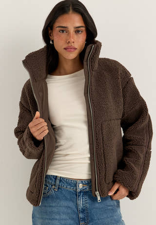 Onlaspen Life Teddy Jacket Brown