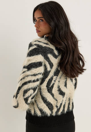 Objhollow L/S RE KNIT PULLOVER Patterned