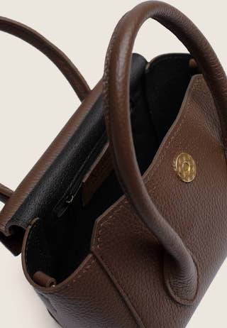 Bari Small Leather Bag Brown