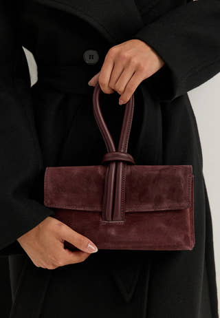 Barletta Small Suede Bag Red