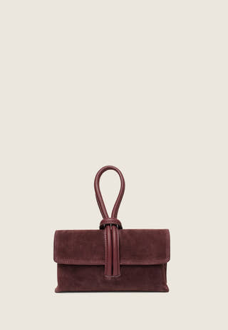 Barletta Small Suede Bag Red