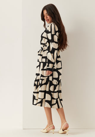 Viscose Flounce Shirt Dress