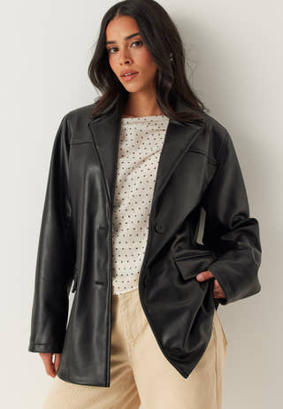 Pu Blazer Jacket
