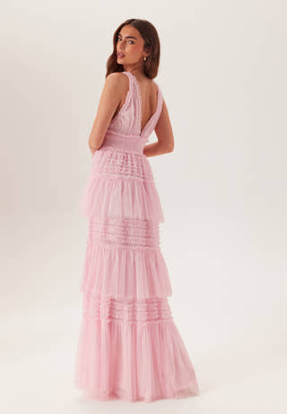 Frill Dotted Tulle Gown