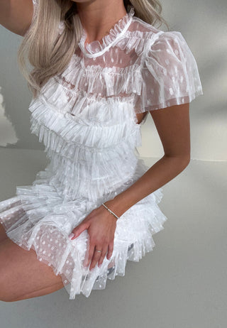 High Neck Tulle Frill Dress