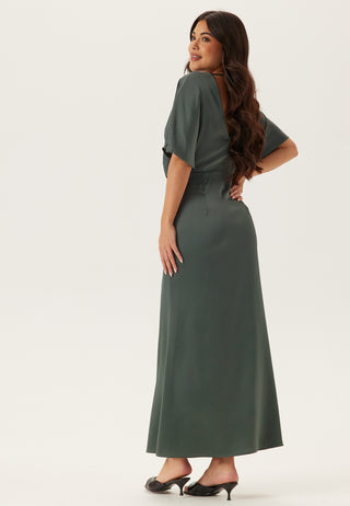 Wrap Satin Ankle Dress