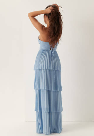 Pleated Bandeau Gown
