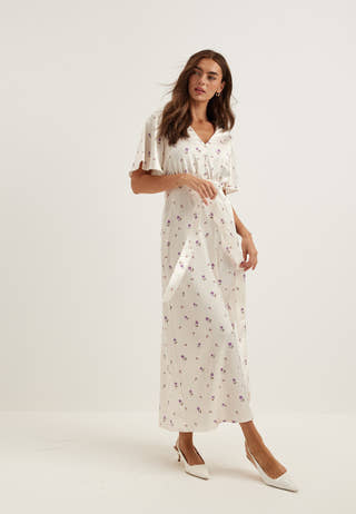 Satin Scarf Maxi Dress