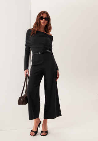 High Wide Cropped Trousers