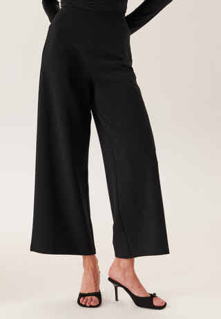 High Wide Cropped Trousers