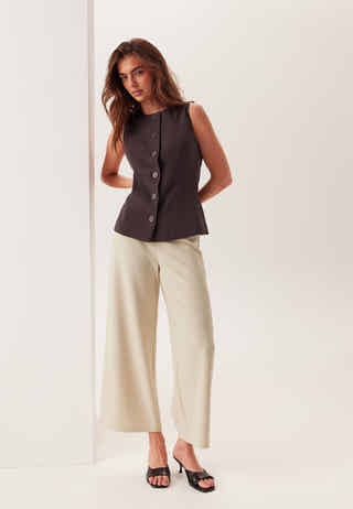 High Wide Cropped Trousers