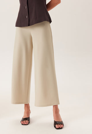 High Wide Cropped Trousers