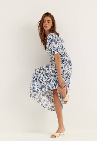 Butterfly Tie Back Midi Dress