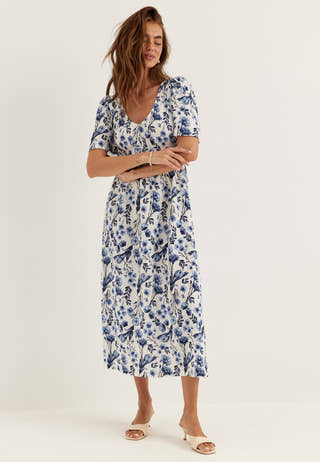 Butterfly Tie Back Midi Dress