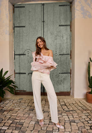 Flounce Sheer Blouse