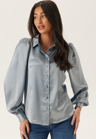 Puff Sleeve Satin Shirt
