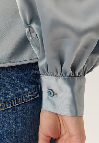 Puff Sleeve Satin Shirt