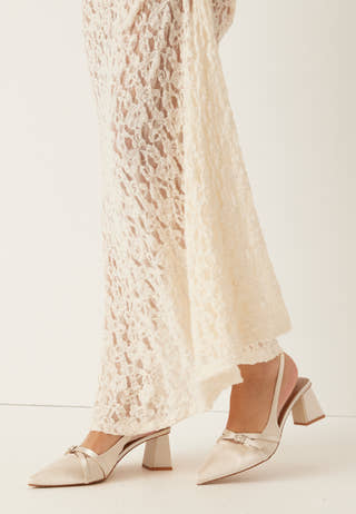 Biamaralyn Buckle Slingback Satin