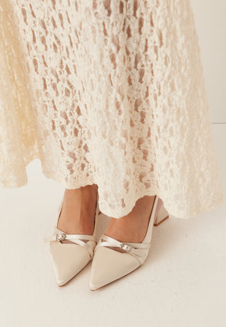 Biamaralyn Buckle Slingback Satin