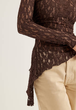 Asymmetric Lace Top