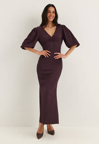 Structure Puff Sleeve Dress