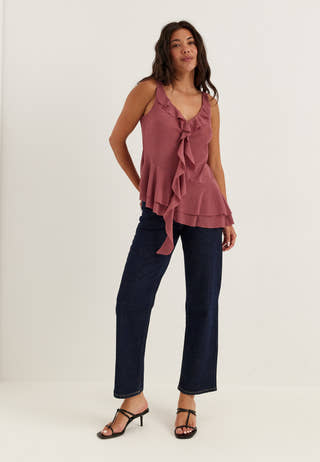 Sleeveless Flounce Top