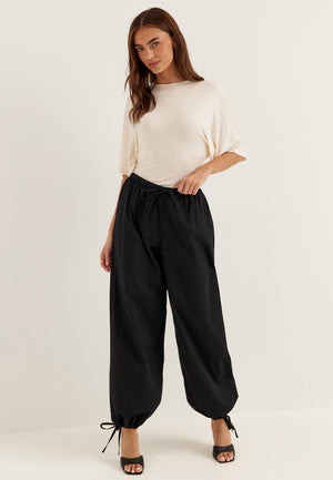 Tie Detail Cotton Trousers