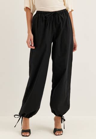 Tie Detail Cotton Trousers