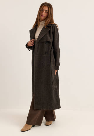 Tweed Trench Coat Multi