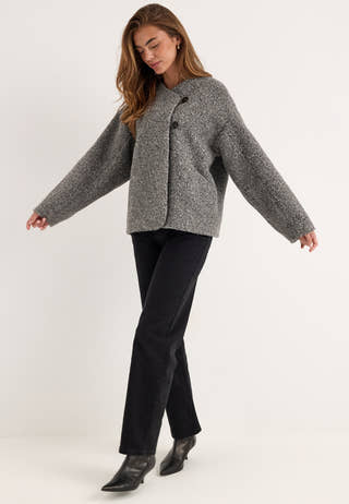 Bouclé Short Jacket Grey