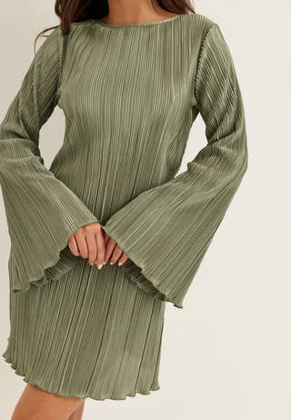 Short Pleated Frill Dress