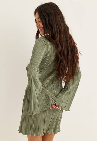 Short Pleated Frill Dress