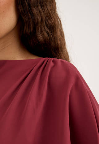 Draped Flounce Gown